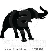 Vector Illustration of Elephant Silhouette by AtStockIllustration