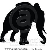 Vector Illustration of Elephant Silhouette by AtStockIllustration