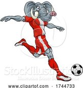 Vector Illustration of Elephant Soccer Football Player Sports Mascot by AtStockIllustration