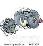 Vector Illustration of Elephant Video Games Controller Gamer Mascot by AtStockIllustration