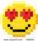 Vector Illustration of Emoticon Face Pixel Art 8 Bit Video Game Icon by AtStockIllustration