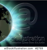 Vector Illustration of Erope Featured on the Earth Against an Eclipse and Blue Light by AtStockIllustration