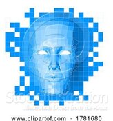 Vector Illustration of Face Wireframe 3D Technology Concept by AtStockIllustration