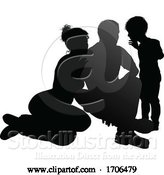 Vector Illustration of Family Detailed Silhouette by AtStockIllustration