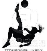 Vector Illustration of Female Soccer Football Player Lady Silhouette by AtStockIllustration