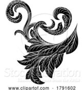 Vector Illustration of Filigree Heraldry Floral Baroque Design Element by AtStockIllustration