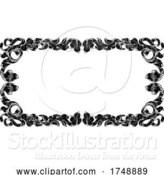 Vector Illustration of Filigree Heraldry Leaf Pattern Floral Border Frame by AtStockIllustration