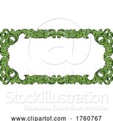 Vector Illustration of Filigree Heraldry Leaf Pattern Floral Border Frame by AtStockIllustration