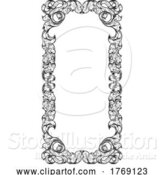 Vector Illustration of Filigree Heraldry Leaf Pattern Floral Border Frame by AtStockIllustration