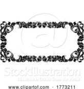 Vector Illustration of Filigree Heraldry Leaf Pattern Floral Border Frame by AtStockIllustration