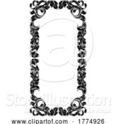 Vector Illustration of Filigree Heraldry Leaf Pattern Floral Border Frame by AtStockIllustration