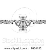 Vector Illustration of Filigree Leaf Pattern Floral Scroll Pattern by AtStockIllustration