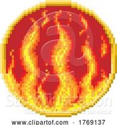Vector Illustration of Fire Flame 4 Elements Zodiac Pixel Art Sign by AtStockIllustration