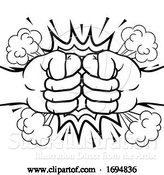 Vector Illustration of Fist Bump Explosion Hands Punch by AtStockIllustration