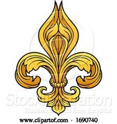 Vector Illustration of Fleur De Lis Gold Graphic Design by AtStockIllustration