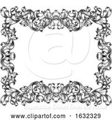 Vector Illustration of Frame Border Pattern Filigree Scroll Leaf Vintage by AtStockIllustration