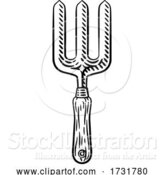 Vector Illustration of Garden Tool Gardening Hand Fork Woodcut Vintage by AtStockIllustration