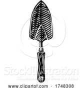 Vector Illustration of Garden Tool Hand Spade Trowel Vintage Woodcut by AtStockIllustration