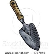 Vector Illustration of Garden Trowel Spade Gardening Tool Vintage Woodcut by AtStockIllustration