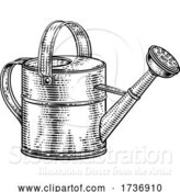 Vector Illustration of Garden Watering Can Gardening Tool Vintage Woodcut by AtStockIllustration