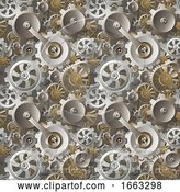 Vector Illustration of Gears and Cogs Seamless Machine Background by AtStockIllustration