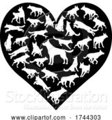 Vector Illustration of German Shepard Alsatian Dog Heart Concept by AtStockIllustration