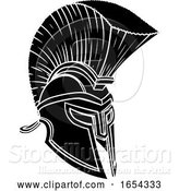 Vector Illustration of Gladiator Spartan Trojan Roman Helmet by AtStockIllustration