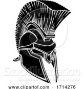Vector Illustration of Gladiator Spartan Trojan Roman Helmet by AtStockIllustration