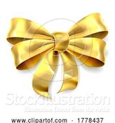 Vector Illustration of Gold Gift Golden Ribbon Present Bow by AtStockIllustration