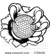 Vector Illustration of Golf Ball Claw Monster Sports Hand by AtStockIllustration