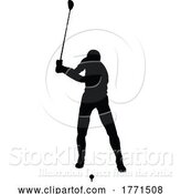 Vector Illustration of Golfer Golf Sports Person Silhouette by AtStockIllustration