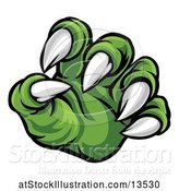 Vector Illustration of Green Monster Claw with Sharp Talons by AtStockIllustration