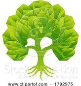 Vector Illustration of Green Tree and Roots by AtStockIllustration