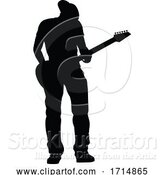Vector Illustration of Guitarist Musician Silhouette by AtStockIllustration