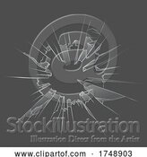 Vector Illustration of Gun Shot Bullet Hole in Broken Glass Design by AtStockIllustration