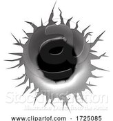 Vector Illustration of Gun Shot Bullet Hole Rip in Metal Design by AtStockIllustration