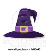Vector Illustration of Halloween Witch Hat in Paper Craft Style by AtStockIllustration