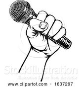 Vector Illustration of Hand Holding Microphone by AtStockIllustration