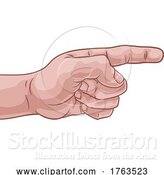 Vector Illustration of Hand Pointing Finger Comic Book Pop Art by AtStockIllustration