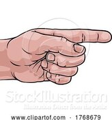 Vector Illustration of Hand Pointing Finger Comic Book Pop Art by AtStockIllustration