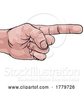 Vector Illustration of Hand Pointing Finger Comic Book Pop Art by AtStockIllustration