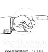 Vector Illustration of Hand Pointing Finger Direction in Business Suit by AtStockIllustration