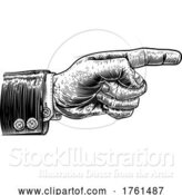 Vector Illustration of Hand Pointing Finger Direction in Business Suit by AtStockIllustration