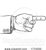 Vector Illustration of Hand Pointing Finger Direction in Business Suit by AtStockIllustration