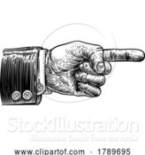 Vector Illustration of Hand Pointing Finger Direction in Business Suit by AtStockIllustration