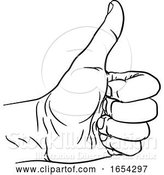 Vector Illustration of Hand Thumbs up Gesture Thumb out Fingers in Fist by AtStockIllustration