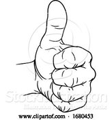 Vector Illustration of Hand Thumbs up Gesture Thumb out Fingers in Fist by AtStockIllustration