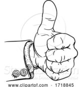 Vector Illustration of Hand Thumbs up Gesture Thumb out Fingers in Fist by AtStockIllustration