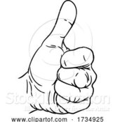 Vector Illustration of Hand Thumbs up Gesture Thumb out Fingers in Fist by AtStockIllustration