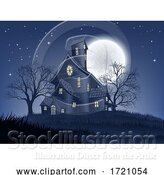 Vector Illustration of Haunted House Haunt Halloween Background by AtStockIllustration